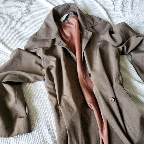 Brown taupe long trench coat oversized vintage - Picture 4 of 7